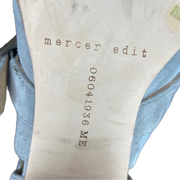 MERCER EDIT Gray Suede Open Toe Bootie Size 8.5‎ - Picture 5 of 10